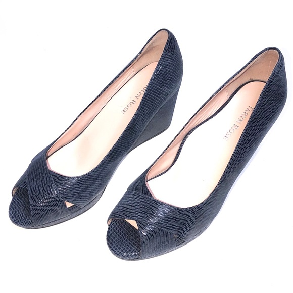 TARYN ROSE NAVY WEDGES - Picture 1 of 6